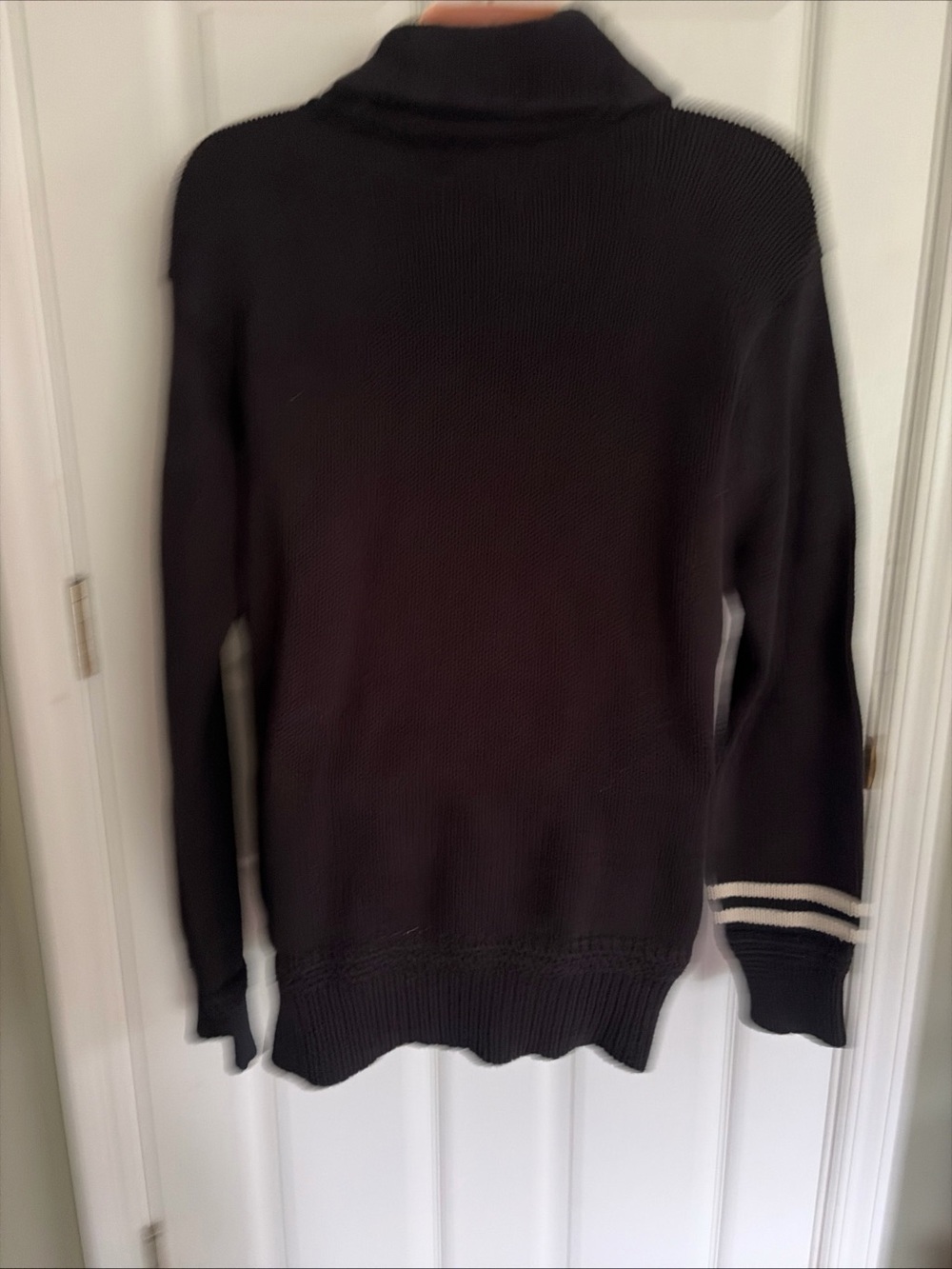 Ralph Lauren Vintage Rugby Black 100% Cotton Knit Sweater XLarge Toggle But - Picture 9 of 11